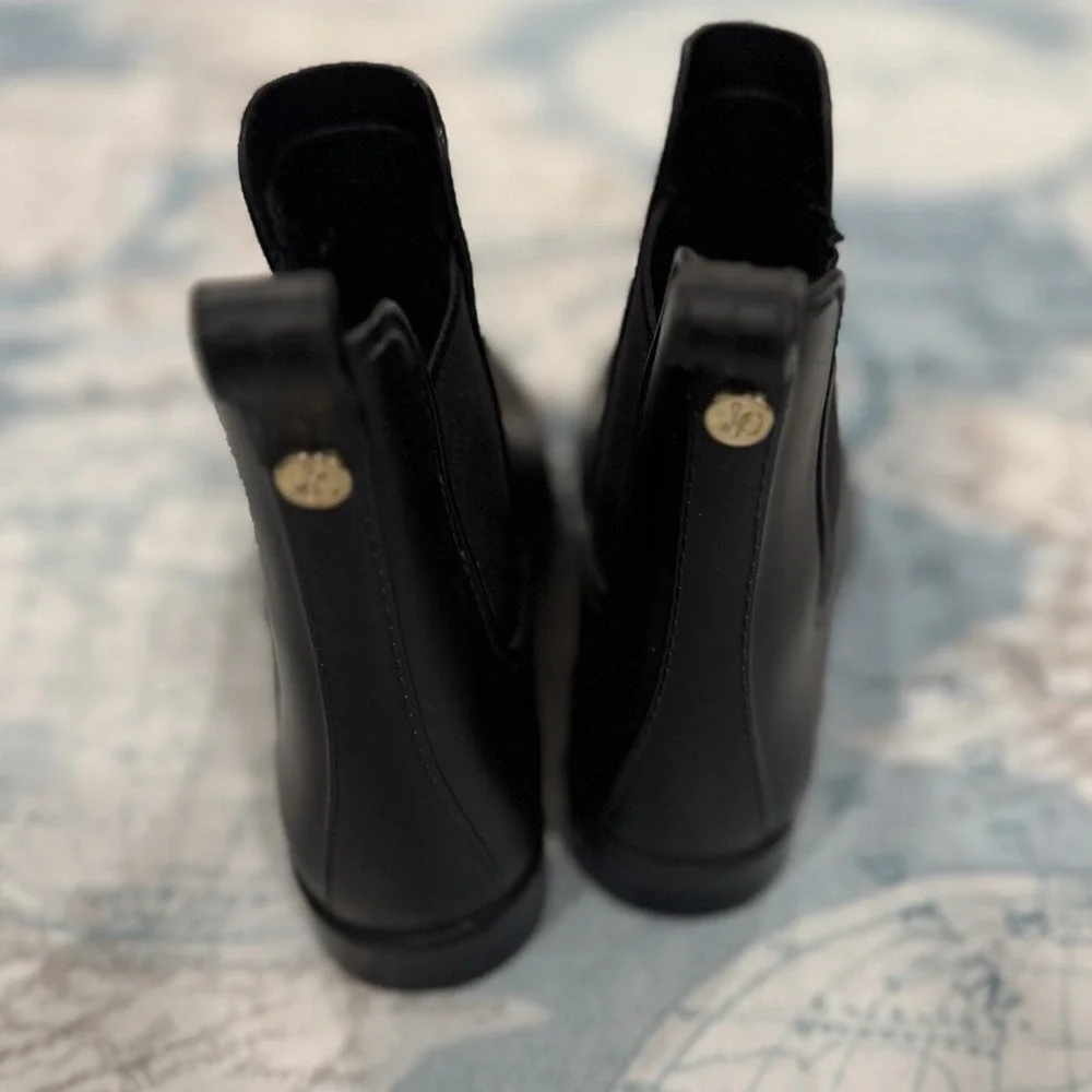 Sam Edelman Tinsley Womens Black Matte Chelsea Rain Boots Size‎ 9M Waterproof